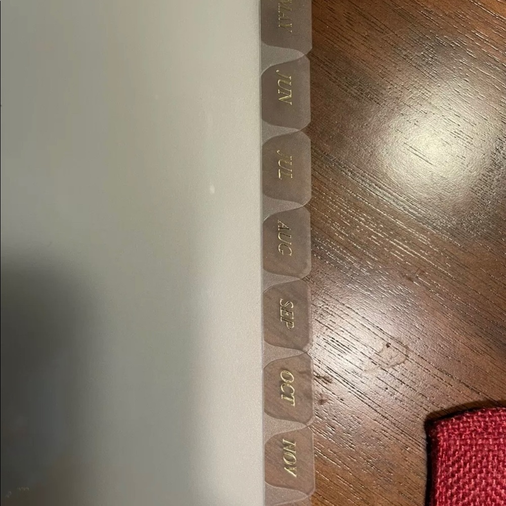 Cloth & Paper glass plastic dividers - 12 months - A5 6-hole 6-ring gold foil